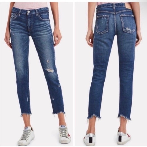 Moussy Vintage Glendale raw hem distressed skinny jeans